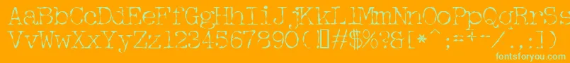 Detective Font – Green Fonts on Orange Background