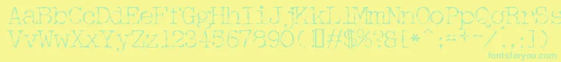 Detective Font – Green Fonts on Yellow Background