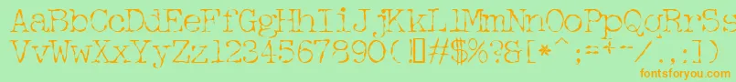 Detective Font – Orange Fonts on Green Background