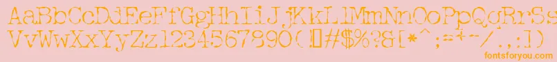 Detective Font – Orange Fonts on Pink Background