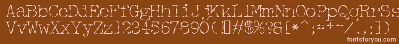 Detective-fontti – vaaleanpunaiset fontit ruskealla taustalla