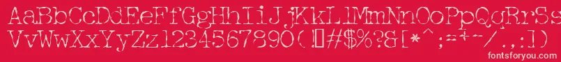 Detective-fontti – vaaleanpunaiset fontit punaisella taustalla