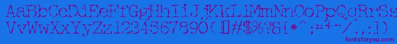 Detective-Schriftart – Violette Schriften auf blauem Hintergrund