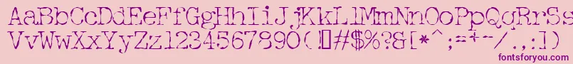 Detective Font – Purple Fonts on Pink Background