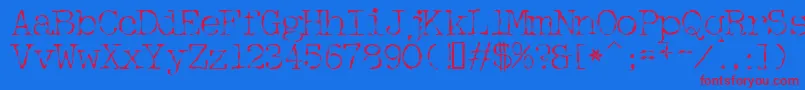 Detective-fontti – punaiset fontit sinisellä taustalla
