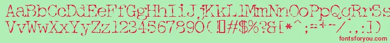 Detective Font – Red Fonts on Green Background