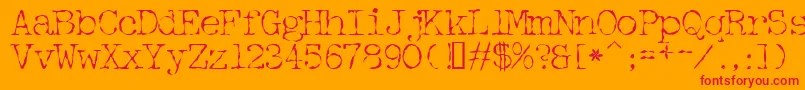 Detective Font – Red Fonts on Orange Background