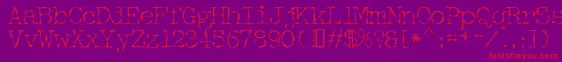Detective-fontti – punaiset fontit violetilla taustalla
