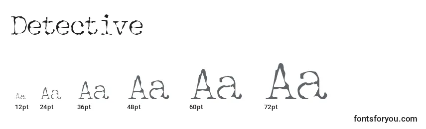 Größen der Schriftart Detective