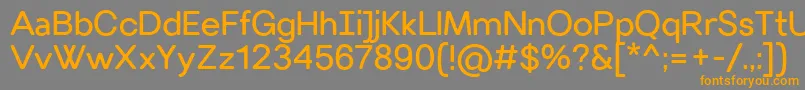 フォントVillerayroundedRegular – オレンジの文字は灰色の背景にあります。