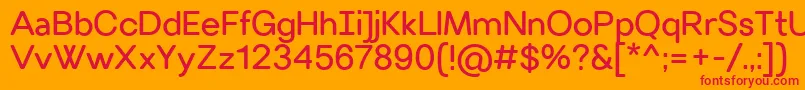 VillerayroundedRegular-Schriftart – Rote Schriften auf orangefarbenem Hintergrund