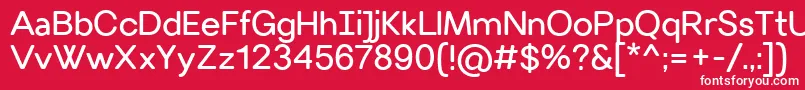 フォントVillerayroundedRegular – 赤い背景に白い文字