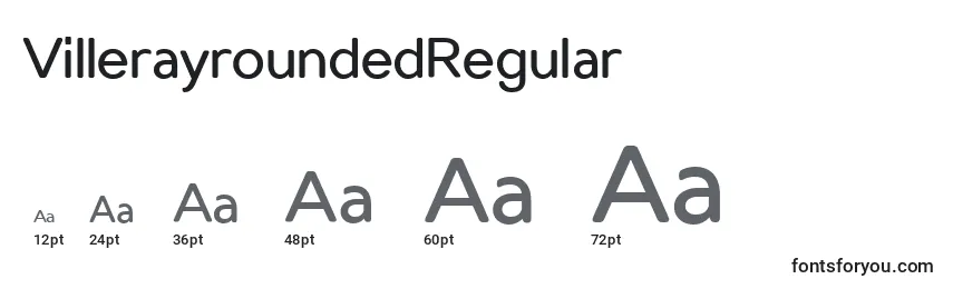 Размеры шрифта VillerayroundedRegular