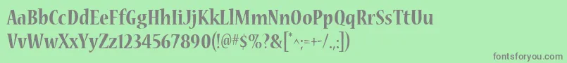 フォントNueva2 – 緑の背景に灰色の文字