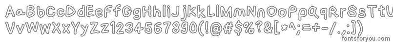 Loogiehawkotl-fontti – harmaat kirjasimet valkoisella taustalla