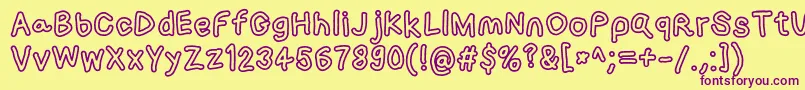 Loogiehawkotl Font – Purple Fonts on Yellow Background