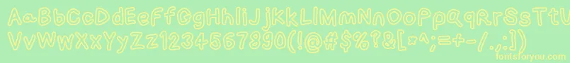 Loogiehawkotl Font – Yellow Fonts on Green Background