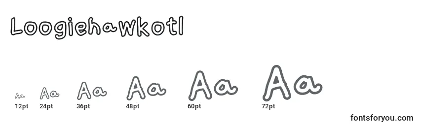 Loogiehawkotl Font Sizes