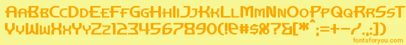 ManhattanTower Font – Orange Fonts on Yellow Background