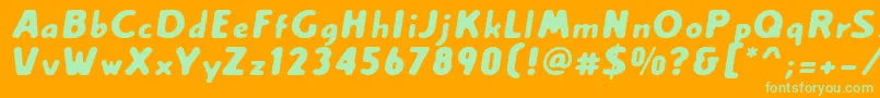 Creamexbold Font – Green Fonts on Orange Background