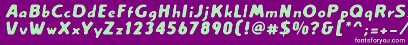 Creamexbold Font – Green Fonts on Purple Background