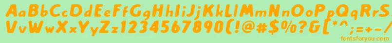 Creamexbold Font – Orange Fonts on Green Background