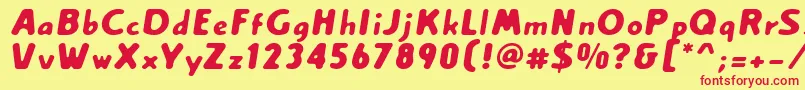 Creamexbold Font – Red Fonts on Yellow Background