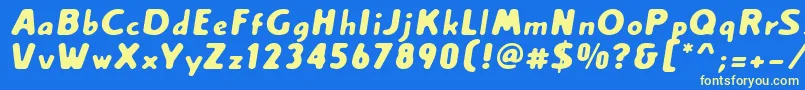 Creamexbold Font – Yellow Fonts on Blue Background