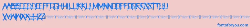 Police ThegrinderRegular – polices bleues sur fond rose