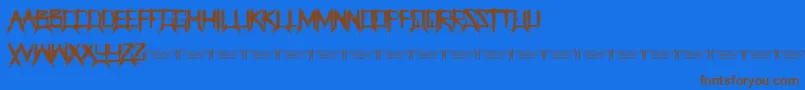 ThegrinderRegular Font – Brown Fonts on Blue Background