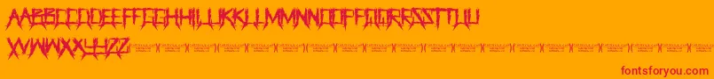 ThegrinderRegular Font – Red Fonts on Orange Background