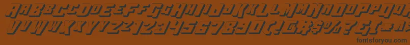 WhiskeyBravoVictor3D Font – Black Fonts on Brown Background