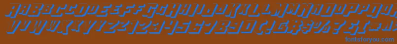 WhiskeyBravoVictor3D Font – Blue Fonts on Brown Background