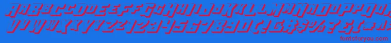 WhiskeyBravoVictor3D Font – Red Fonts on Blue Background