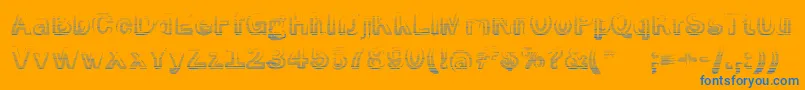 SmokeRasterized-Schriftart – Blaue Schriften auf orangefarbenem Hintergrund
