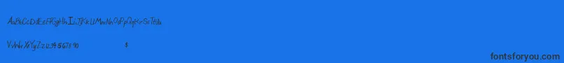 Beautifulthangsab-Schriftart – Schwarze Schriften auf blauem Hintergrund