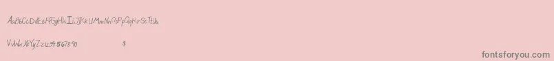 Fonte Beautifulthangsab – fontes cinzas em um fundo rosa