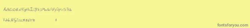 Beautifulthangsab-Schriftart – Graue Schriften auf gelbem Hintergrund