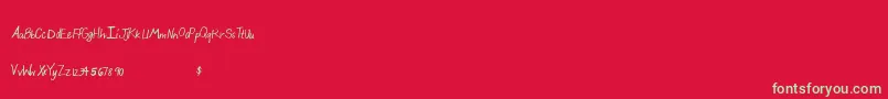 フォントBeautifulthangsab – 赤い背景に緑の文字
