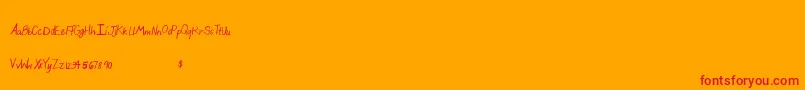 Beautifulthangsab Font – Red Fonts on Orange Background