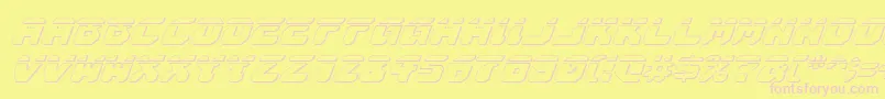 フォントAstropolis3Dlai – ピンクのフォント、黄色の背景