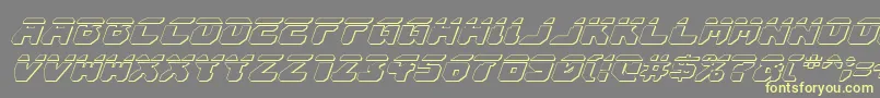 フォントAstropolis3Dlai – 黄色のフォント、灰色の背景