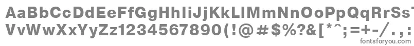 NthelveticaBoldoblique-fontti – harmaat kirjasimet valkoisella taustalla