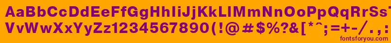 NthelveticaBoldoblique Font – Purple Fonts on Orange Background