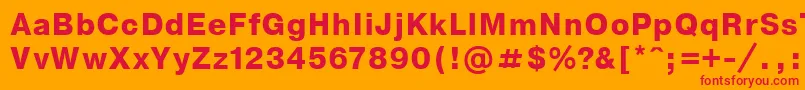 NthelveticaBoldoblique Font – Red Fonts on Orange Background