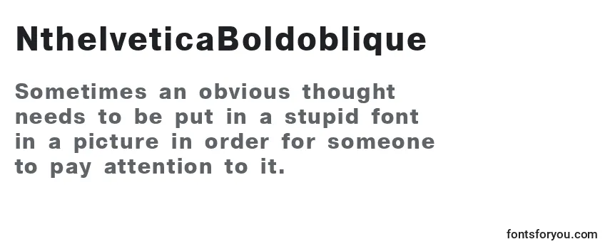 Schriftart NthelveticaBoldoblique