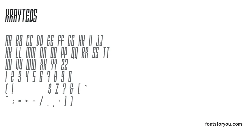 XRaytedS-fontti – aakkoset, numerot, erikoismerkit