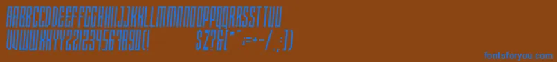 フォントXRaytedS – 茶色の背景に青い文字