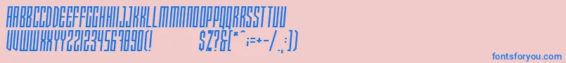 フォントXRaytedS – ピンクの背景に青い文字