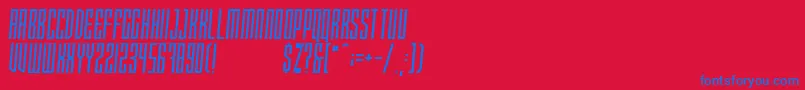フォントXRaytedS – 赤い背景に青い文字